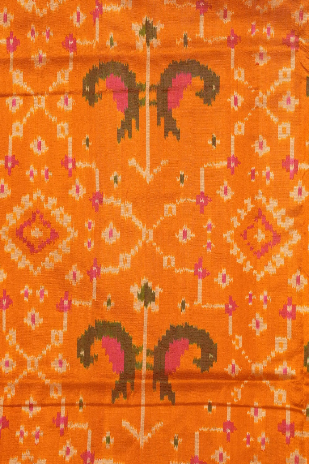 Pochampally Ikat Silk Mustard Saree