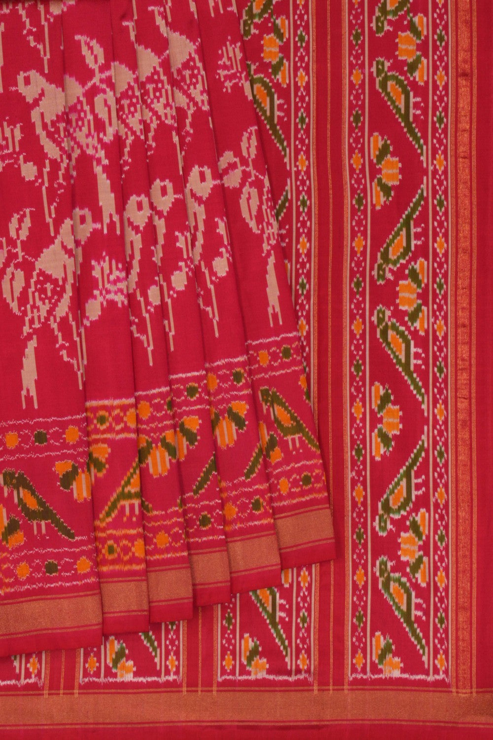 Pochampally Ikat Silk Pink Saree