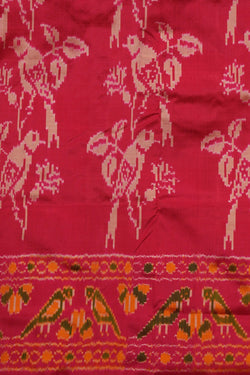 Image of Pochampally Ikat Silk Pink Saree