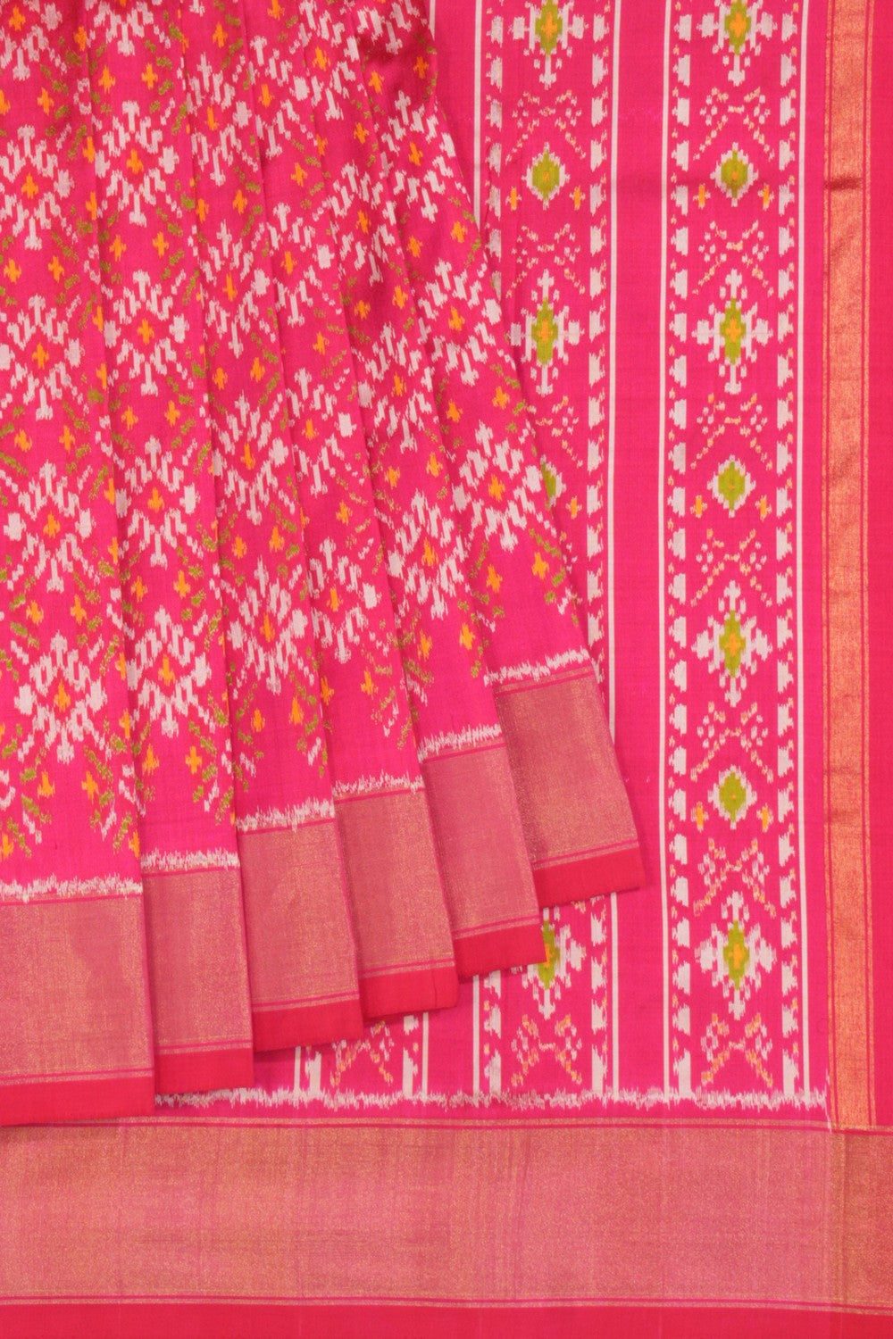 Pochampally Ikat Silk Pink Saree