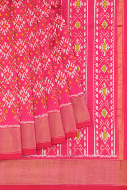 Image of Pochampally Ikat Silk Pink Saree