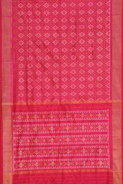 Image of Pochampally Ikat Silk Pink Saree