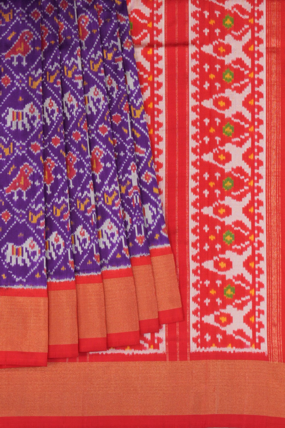 Pochampally Ikat Silk Purple Saree