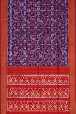 Image of Pochampally Ikat Silk Purple Saree