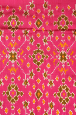 Image of Pochampally Ikat Silk Pink Saree