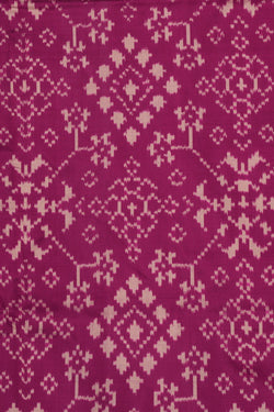 Image of Pochampally Ikat Silk Magenta Pink Saree