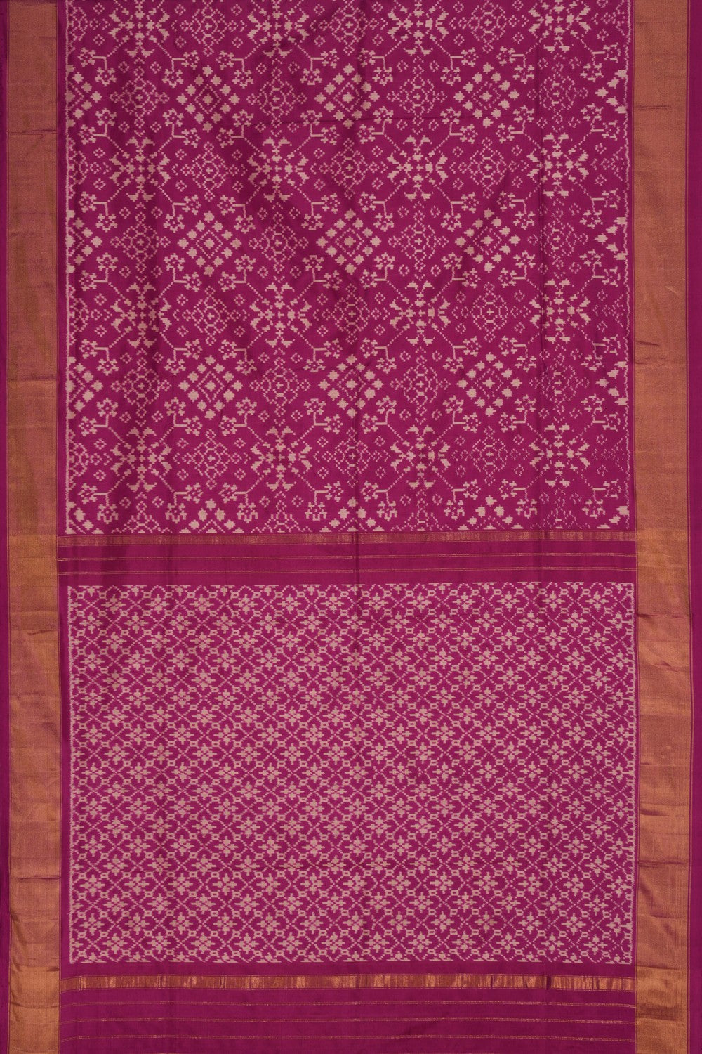 Pochampally Ikat Silk Magenta Pink Saree