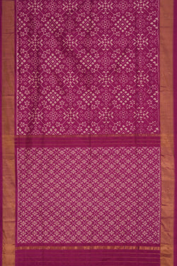 Image of Pochampally Ikat Silk Magenta Pink Saree