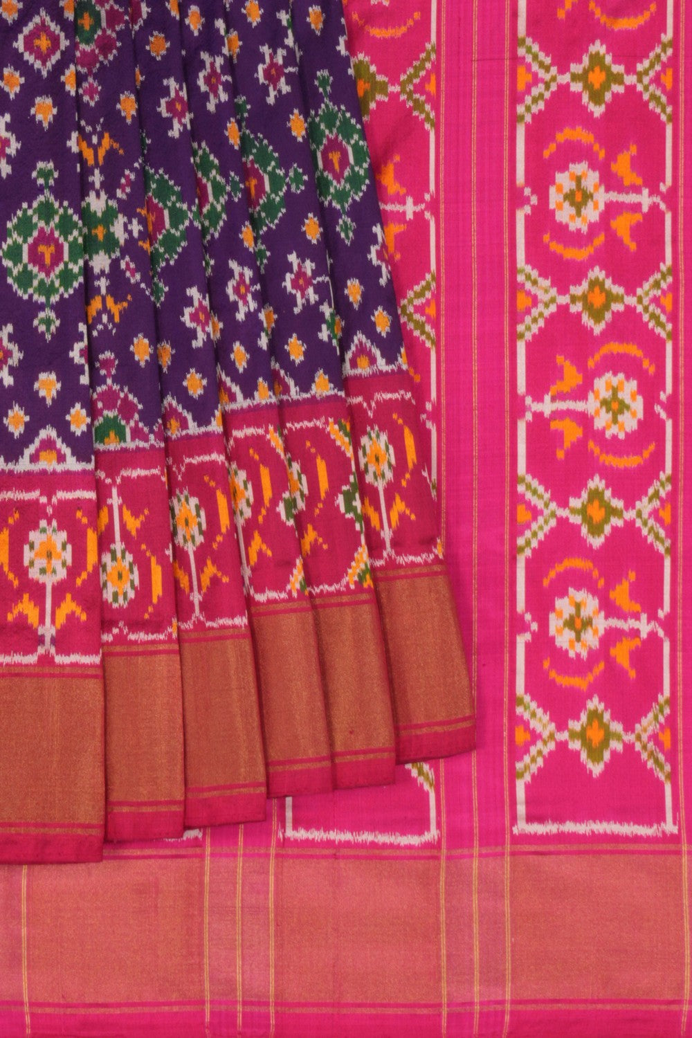 Pochampally Ikat Silk Purple Saree