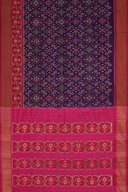 Image of Pochampally Ikat Silk Purple Saree