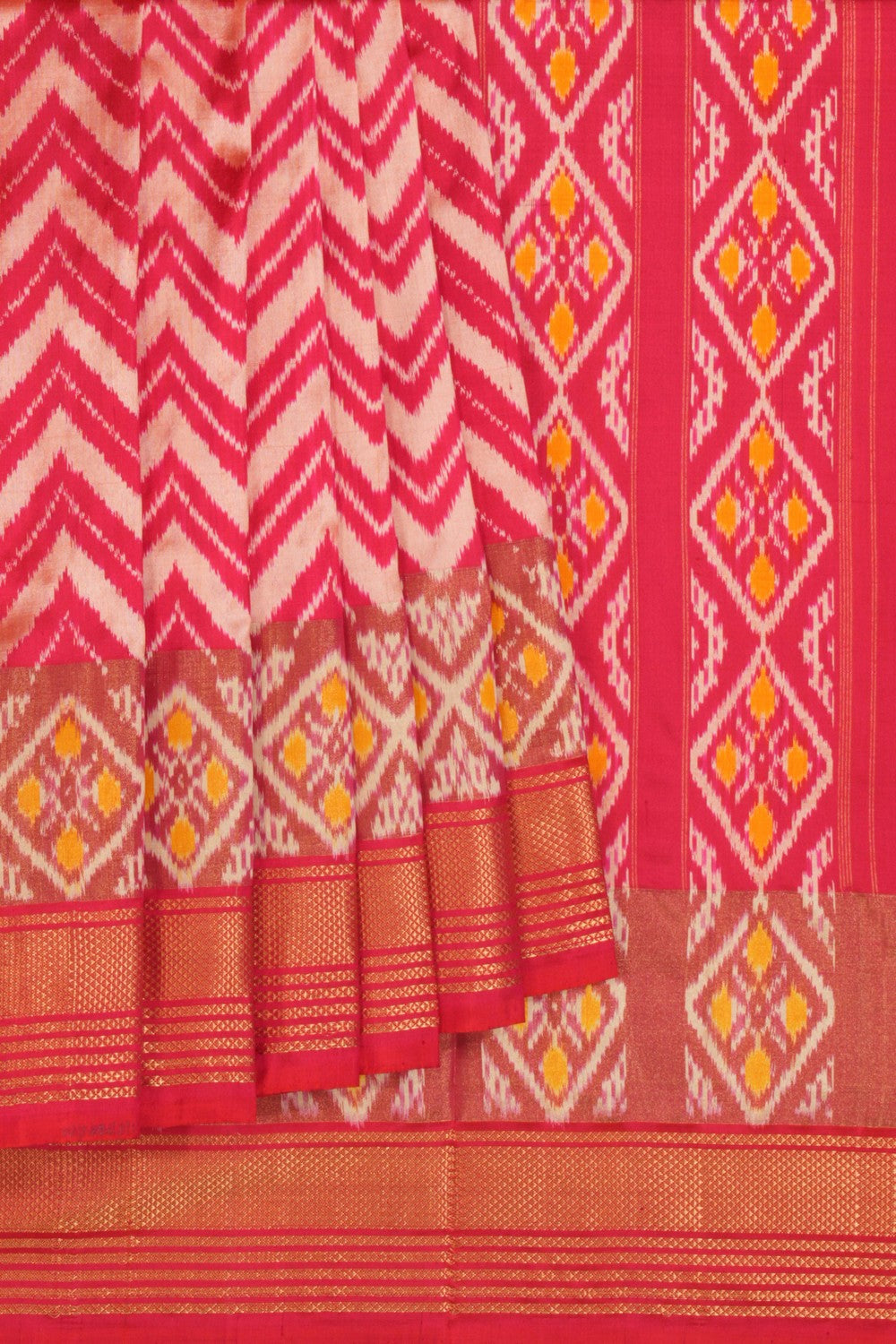 Pochampally Ikat Silk Pink Saree