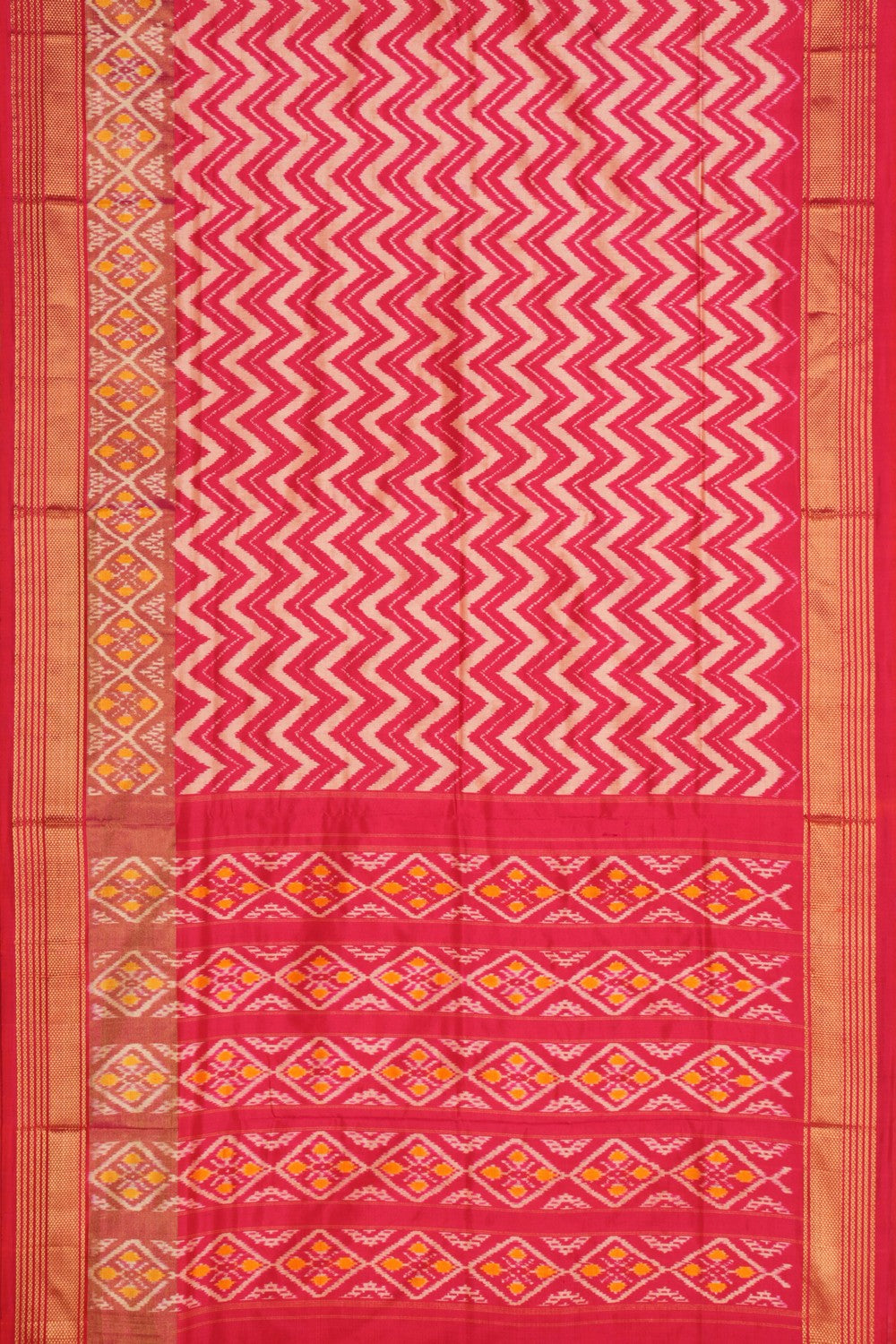 Pochampally Ikat Silk Pink Saree