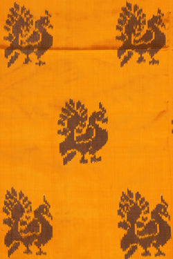 Image of Pochampally Ikat Silk Yellow Saree