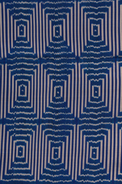 Image of Pochampally Ikat Silk Royal Blue Saree