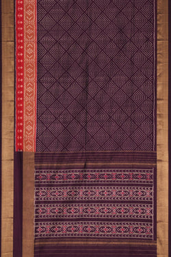 Image of Pochampally Ikat Silk Violet Saree