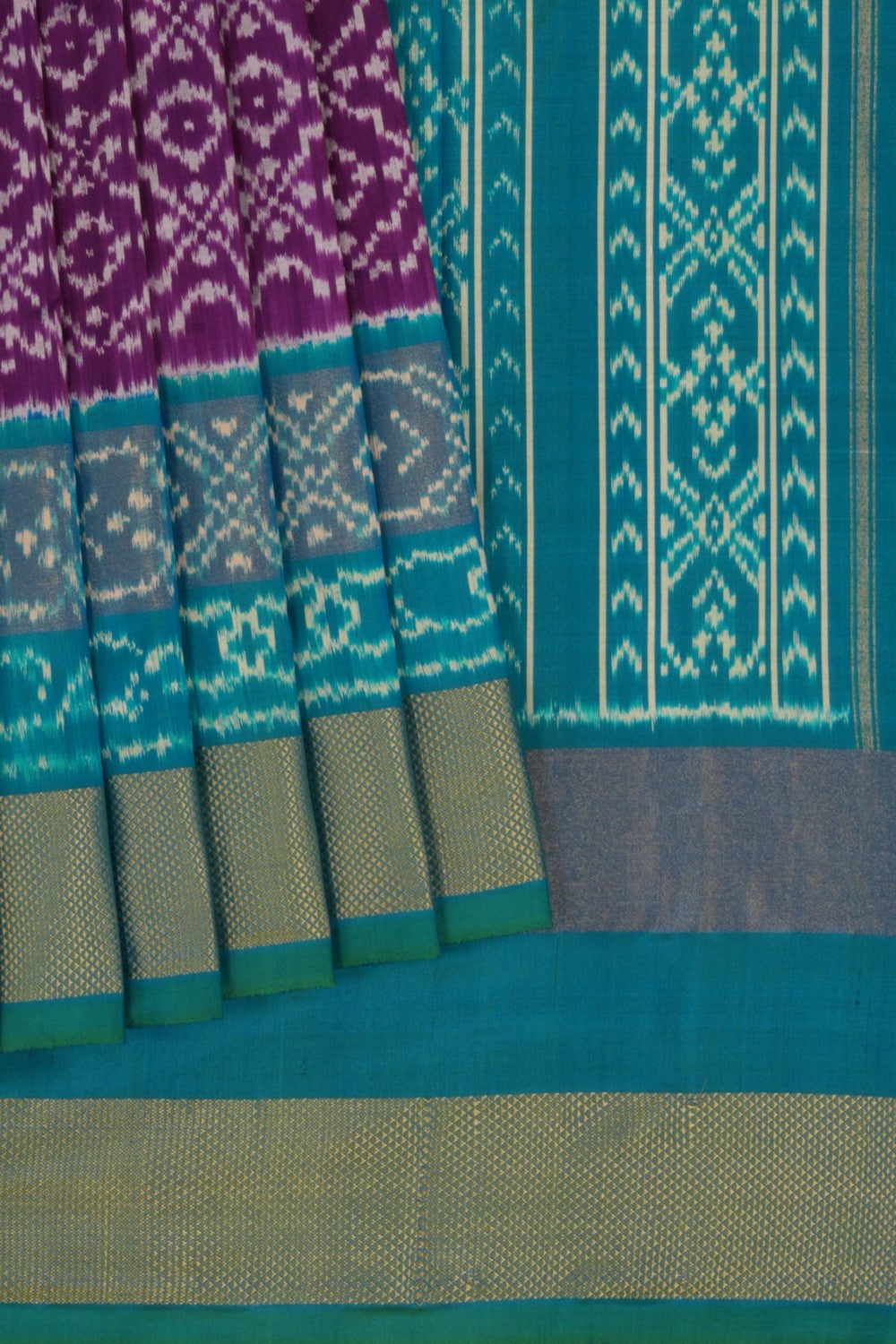 Pochampally Ikat Silk Purple Saree