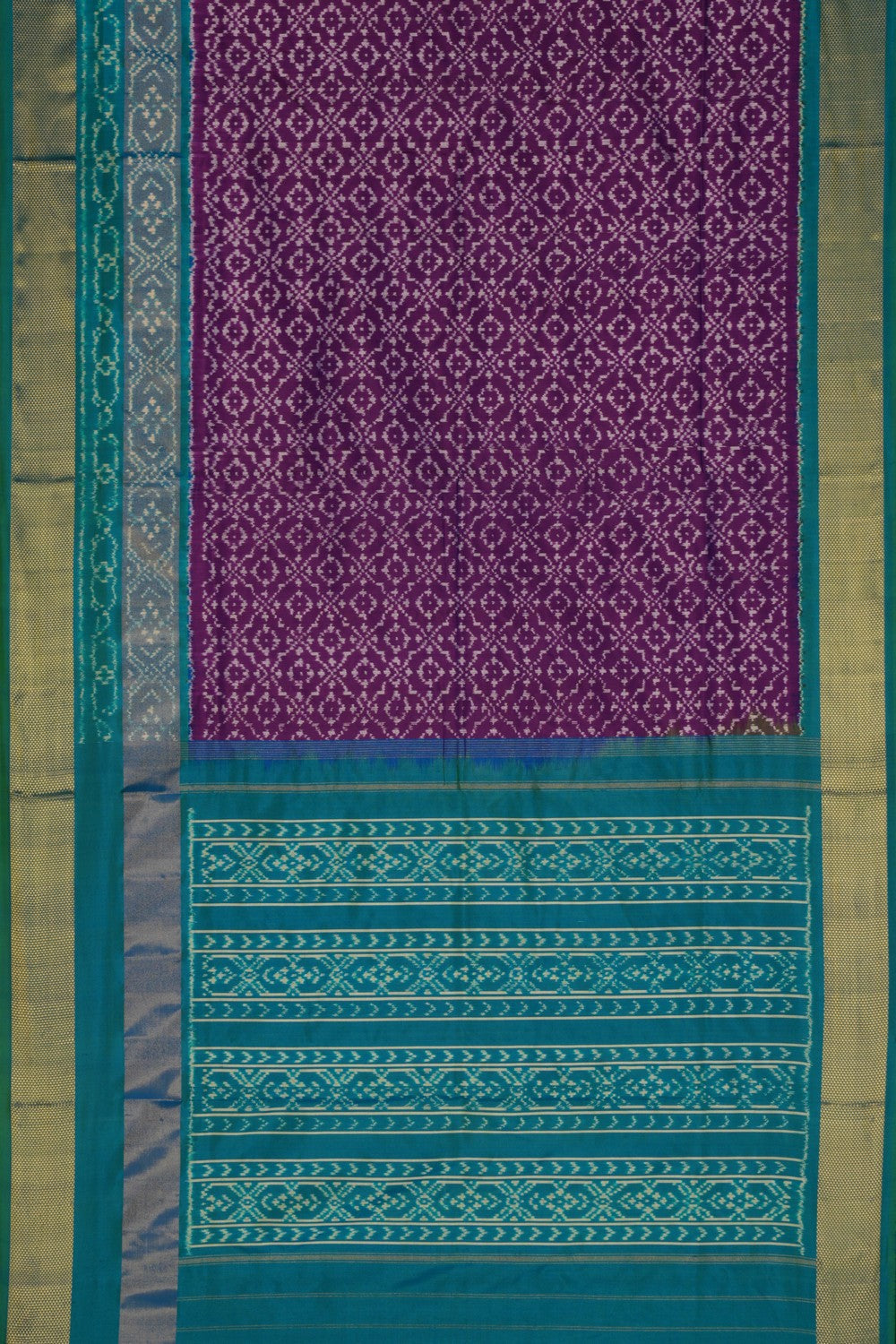 Pochampally Ikat Silk Purple Saree