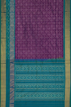 Image of Pochampally Ikat Silk Purple Saree