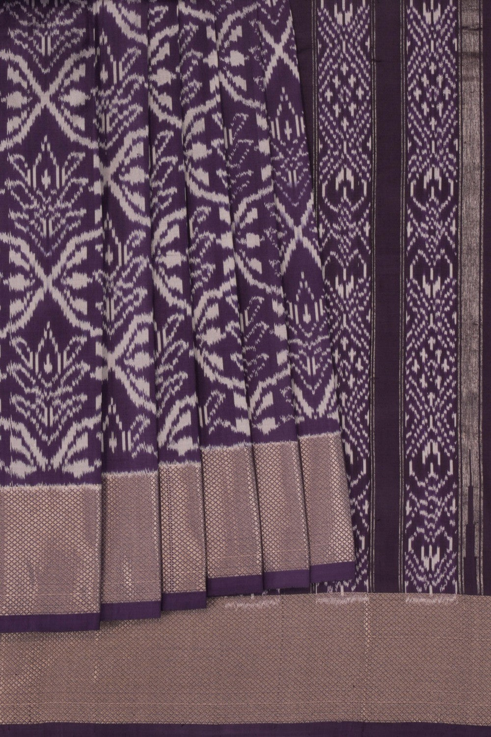 Pochampally Ikat Silk Purple Saree