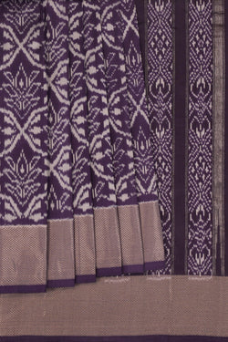 Image of Pochampally Ikat Silk Purple Saree