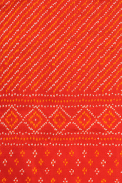 Image of Pochampally Ikat Silk Red Saree