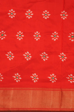 Image of Pochampally Ikat Silk Red Saree