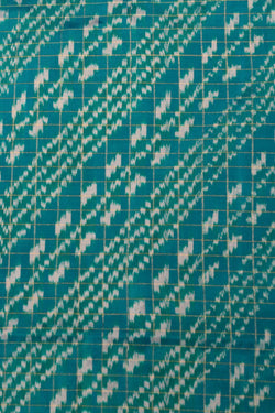 Image of Pochampally Ikat Silk Teal Green Saree