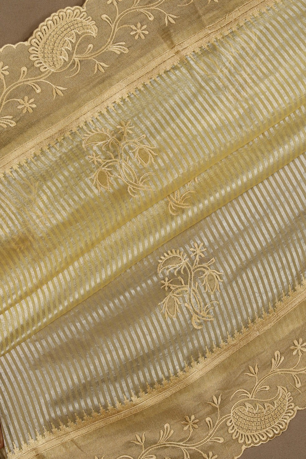 Tissue Embroidery Saree