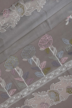 Image of Banarasi Kora Embroidery Saree