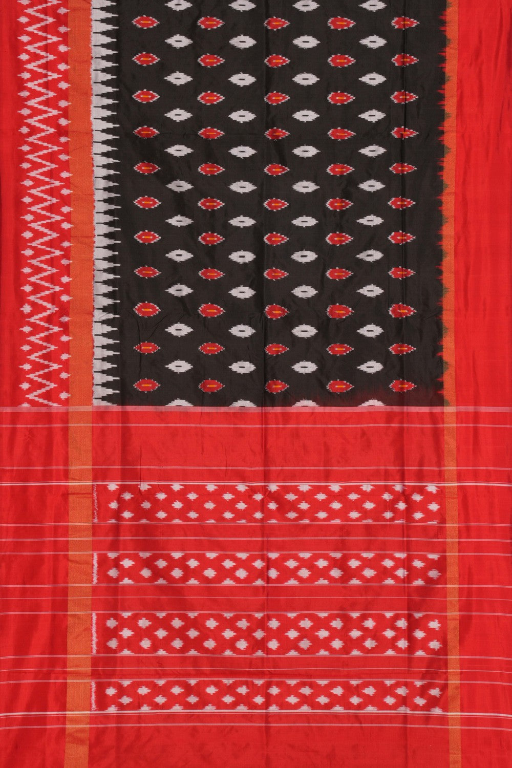 Pochampally Ikat Silk Black Saree