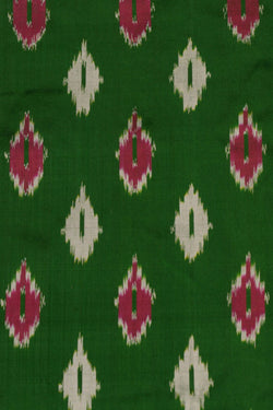 Image of Pochampally Ikat Silk Green Saree