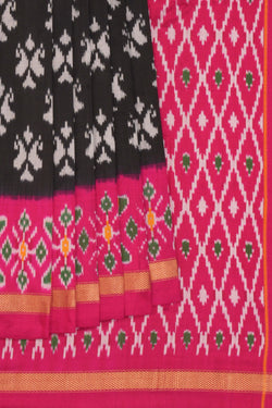 Image of Pochampally Ikat Silk Black Saree