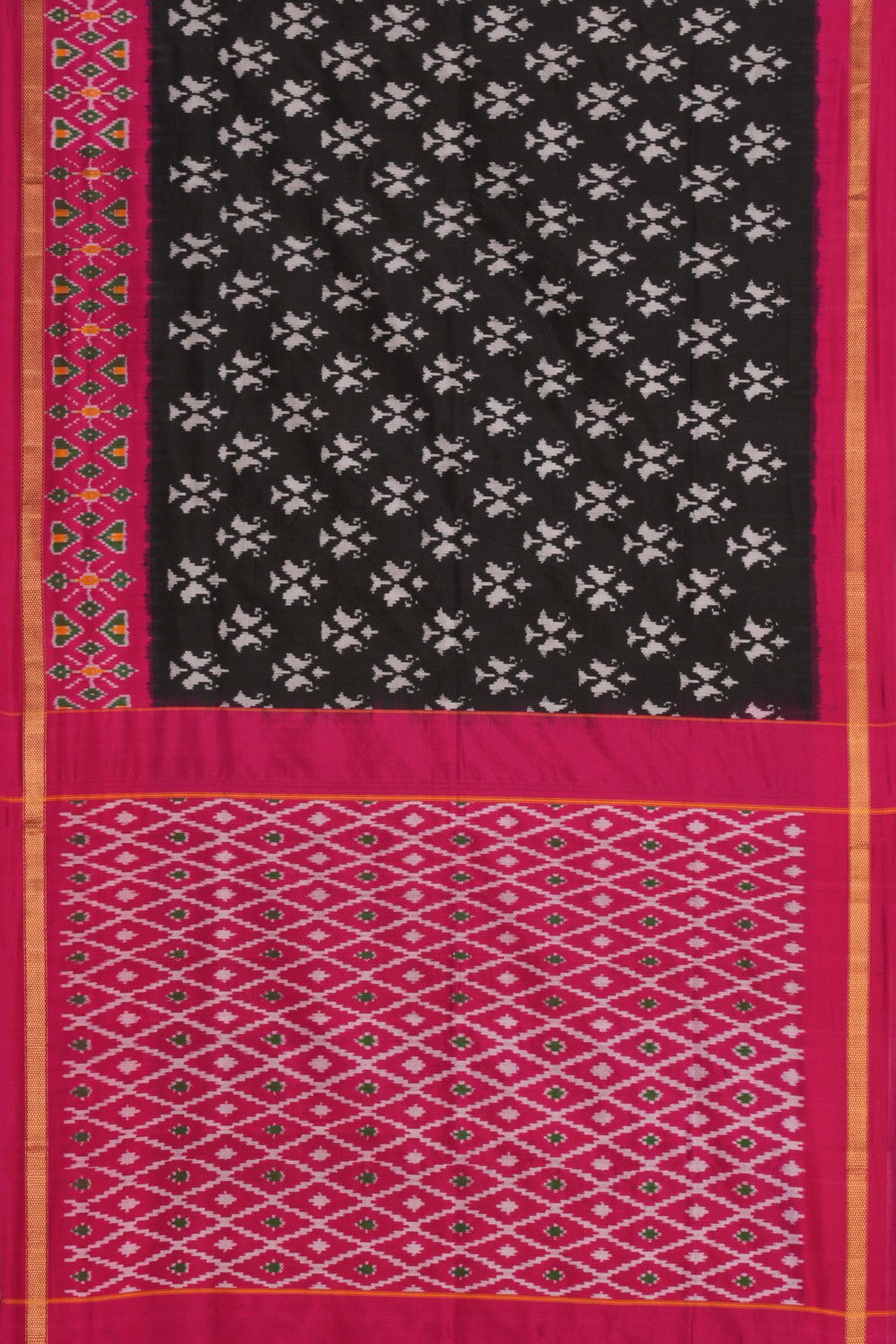 Pochampally Ikat Silk Black Saree