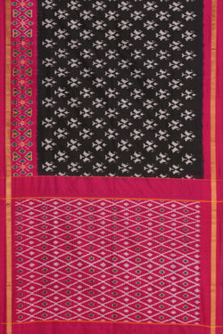 Image of Pochampally Ikat Silk Black Saree