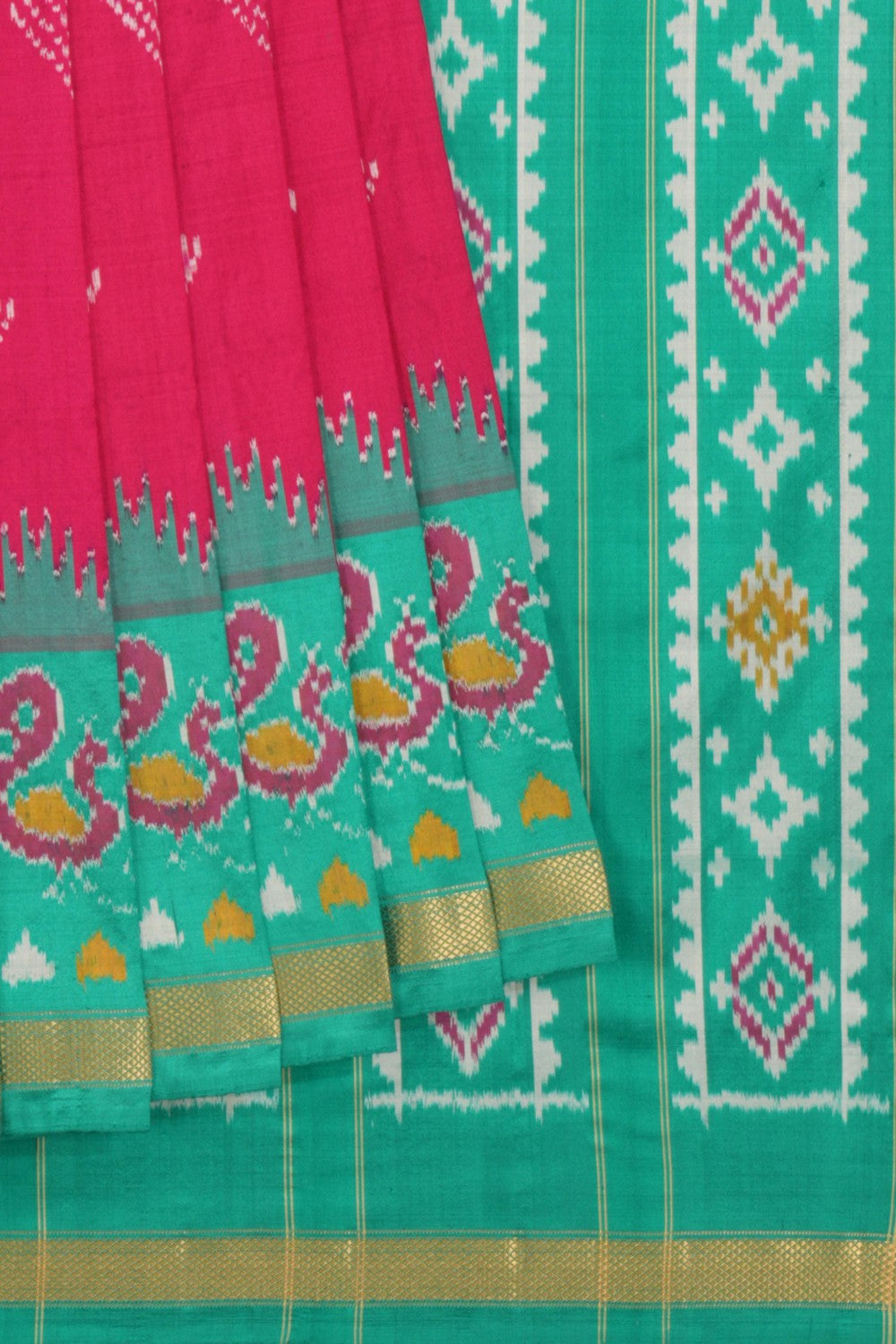 Pochampally Ikat Silk Pink Saree