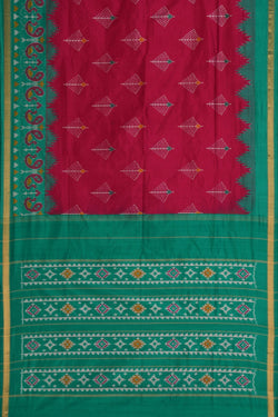 Image of Pochampally Ikat Silk Pink Saree