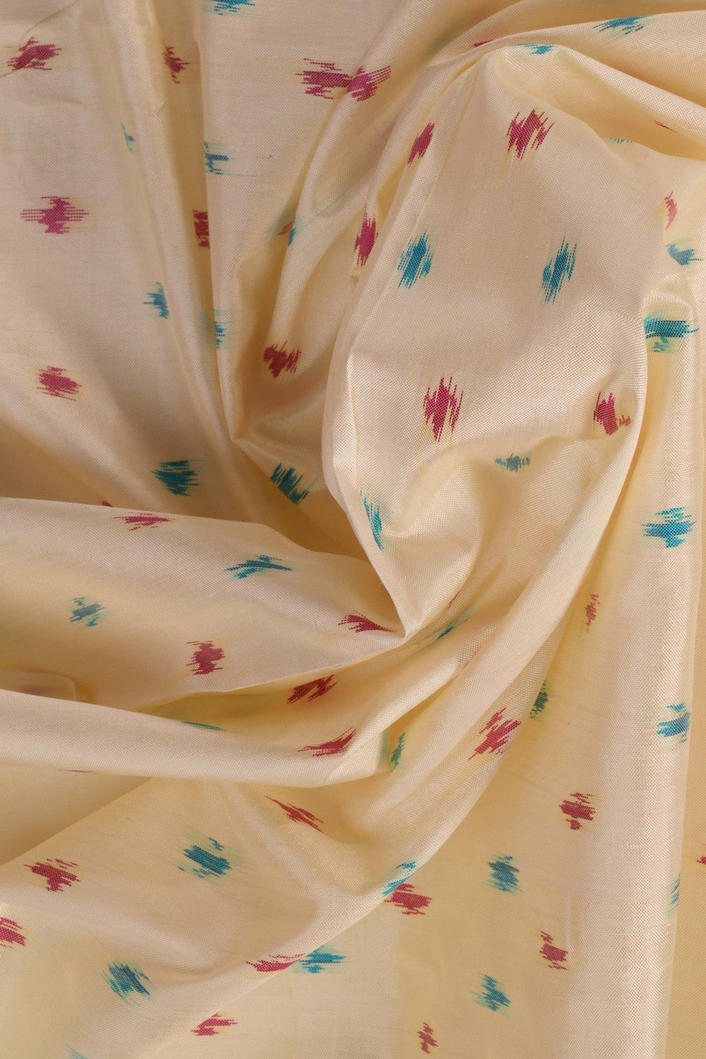 Pochampally Ikat Silk Cream Saree