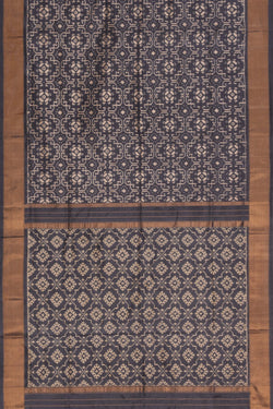 Image of Pochampally Ikat Silk Grey Saree