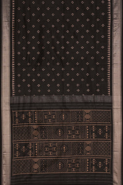 Image of Pochampally Ikat Silk Black Saree