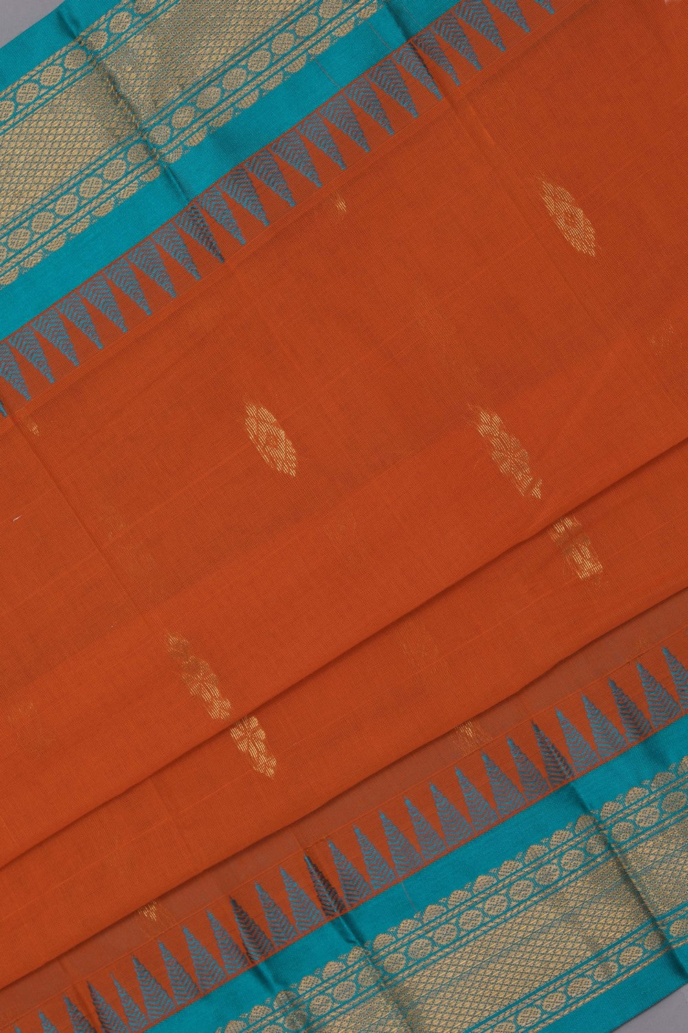 Gadwal Cotton Orange Saree