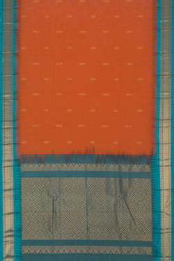 Image of Gadwal Cotton Orange Saree