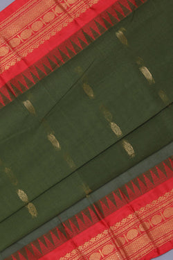 Image of Gadwal Cotton Green Saree