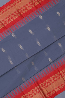 Image of Gadwal Cotton Grey Saree