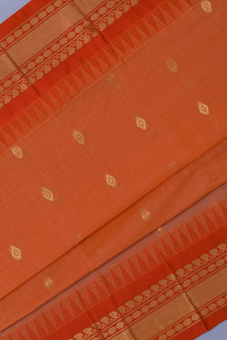 Image of Gadwal Cotton Orange Saree