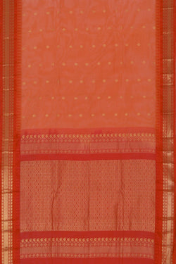 Image of Gadwal Cotton Orange Saree