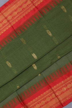 Image of Gadwal Cotton Green Saree