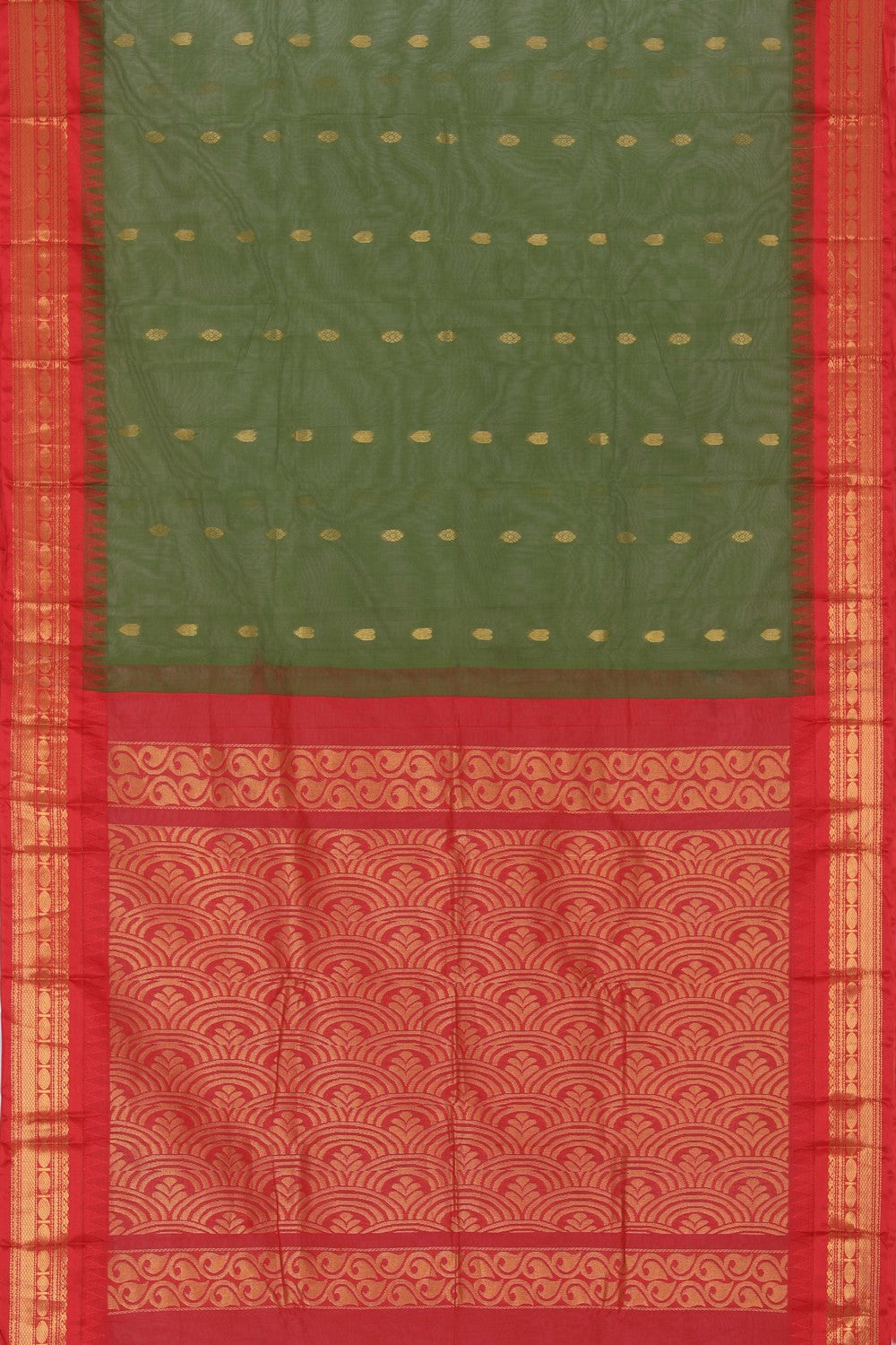 Gadwal Cotton Green Saree