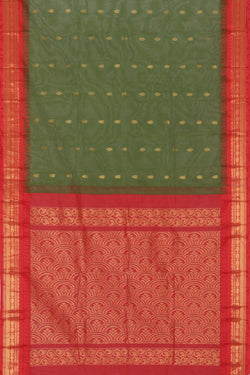 Image of Gadwal Cotton Green Saree