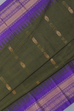 Image of Gadwal Cotton Green Saree