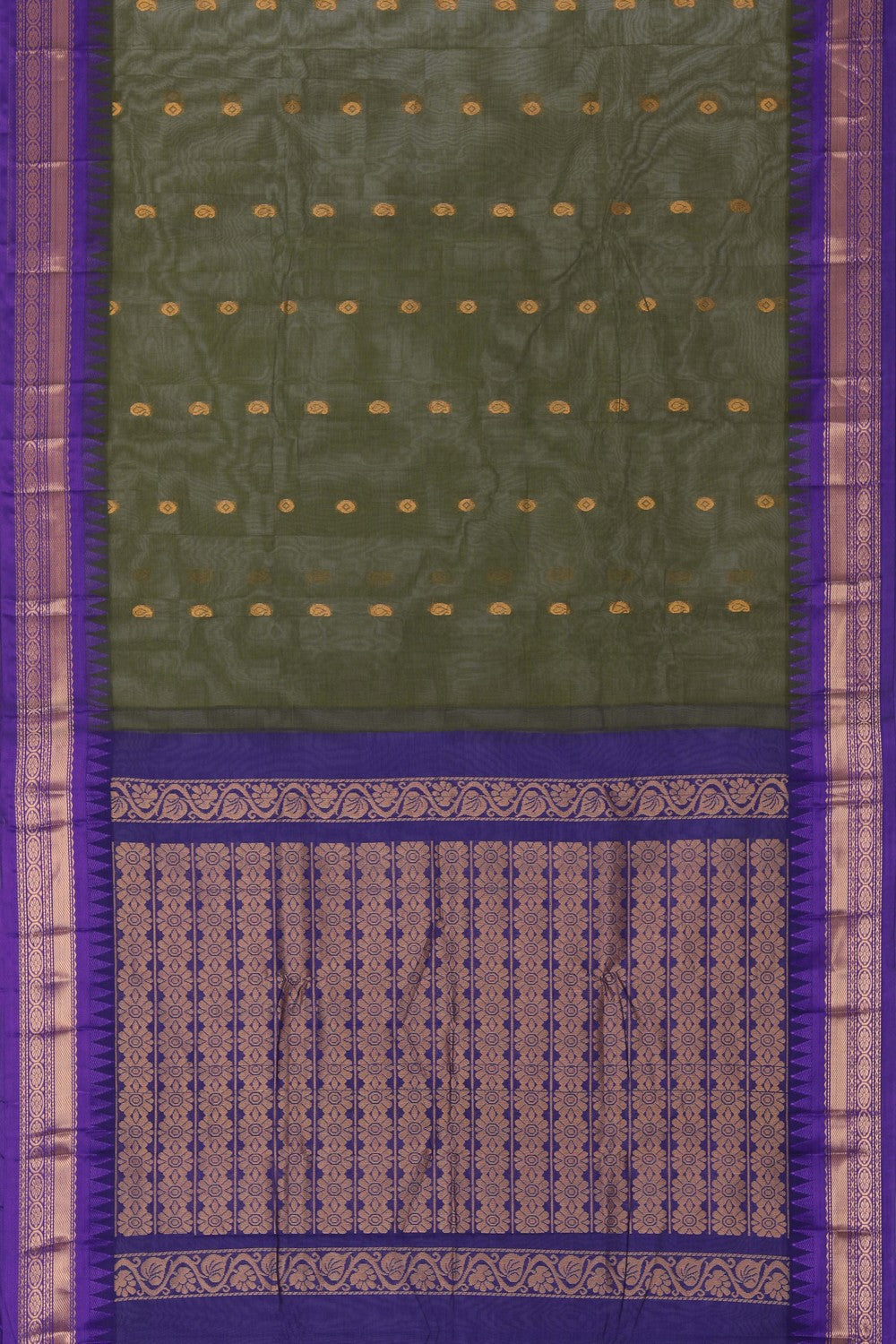 Gadwal Cotton Green Saree